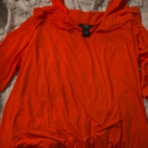 Midnight Velvet Bold Orange Blouse
